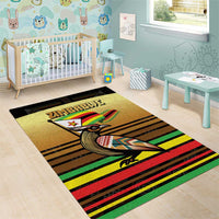 Zimbabwe Pride Area Rug Zimbabwean Bird, Tribal Patterns and Pan-African Colors