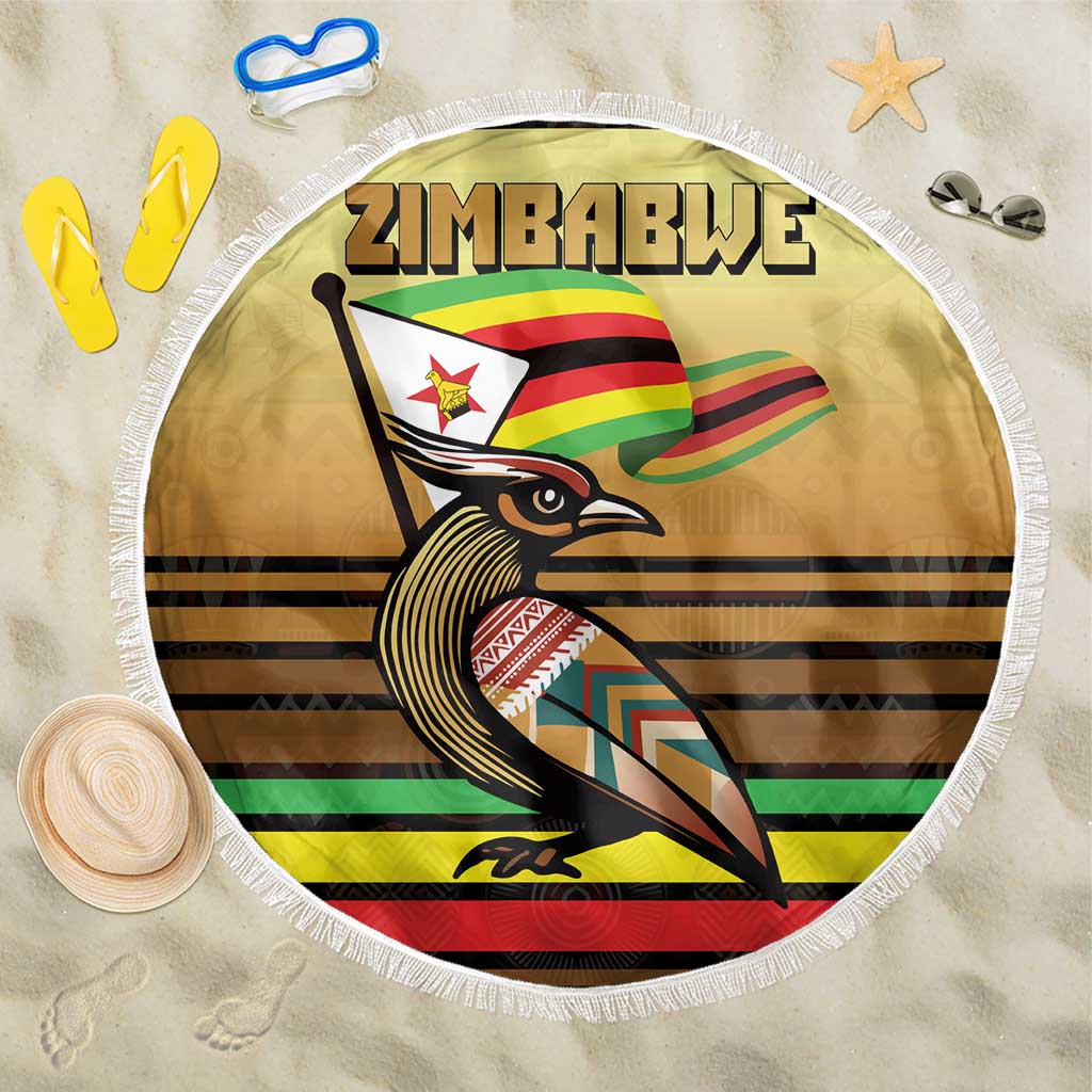 Zimbabwe Pride Beach Blanket Zimbabwean Bird, Tribal Patterns and Pan-African Colors