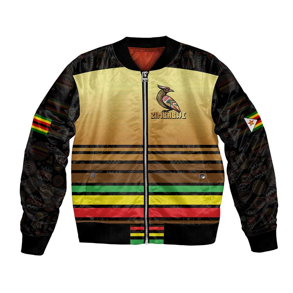 Zimbabwe Pride Bomber Jacket Zimbabwean Bird, Tribal Patterns and Pan-African Colors