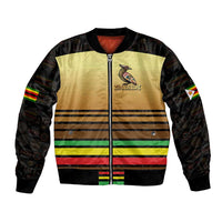 Zimbabwe Pride Bomber Jacket Zimbabwean Bird, Tribal Patterns and Pan-African Colors