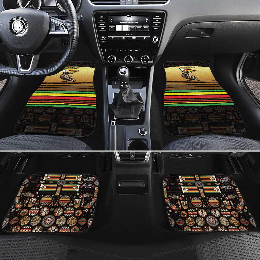 Zimbabwe Pride Car Mats Zimbabwean Bird, Tribal Patterns and Pan-African Colors