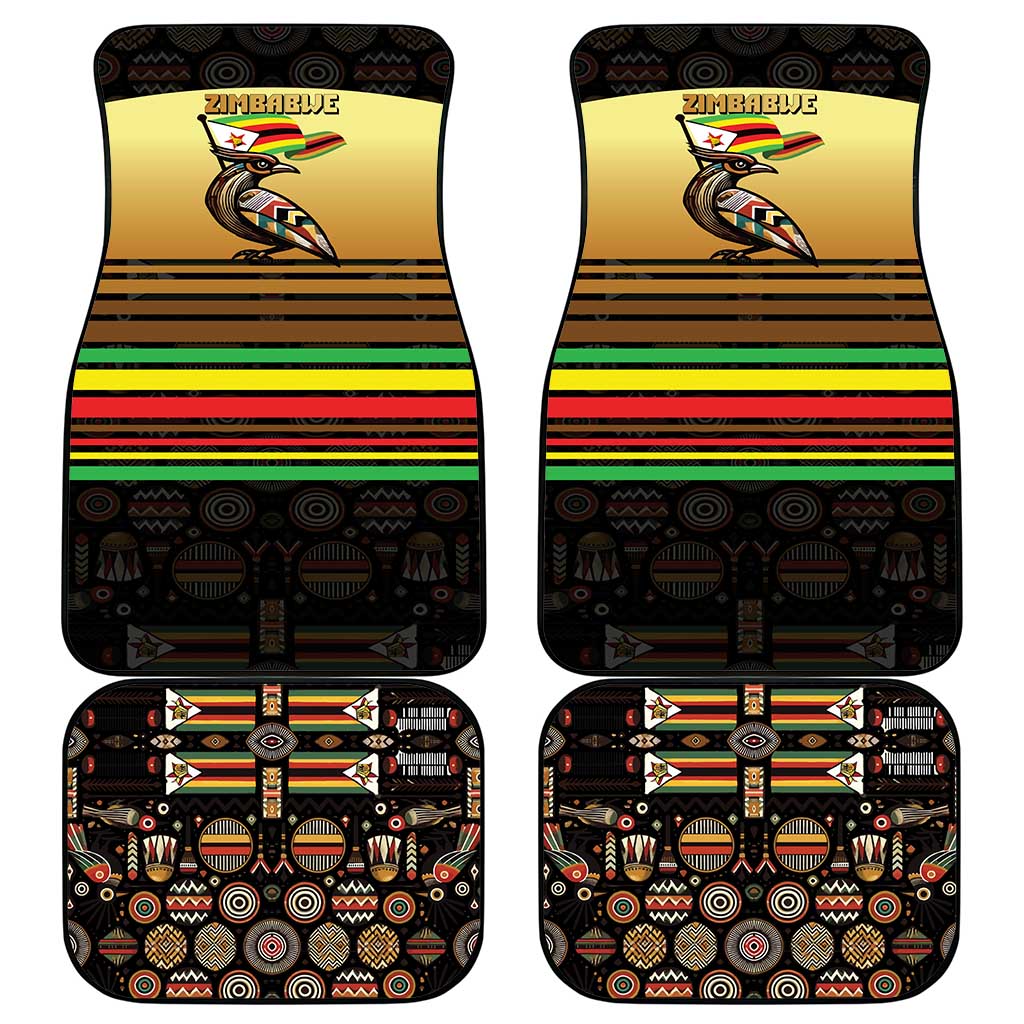 Zimbabwe Pride Car Mats Zimbabwean Bird, Tribal Patterns and Pan-African Colors