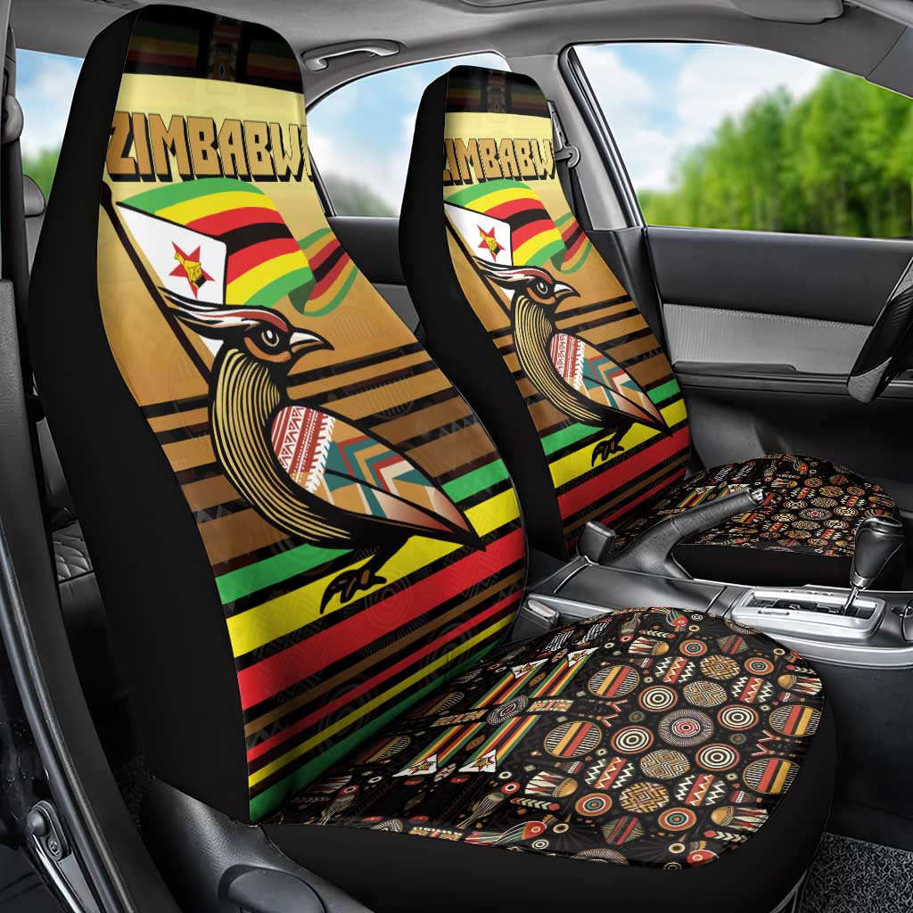 Zimbabwe Pride Car Seat Cover Zimbabwean Bird, Tribal Patterns and Pan-African Colors