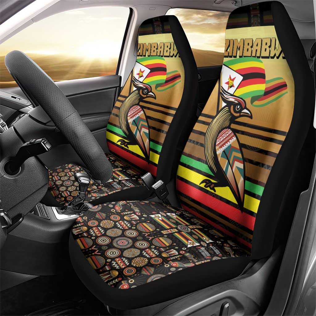 Zimbabwe Pride Car Seat Cover Zimbabwean Bird, Tribal Patterns and Pan-African Colors