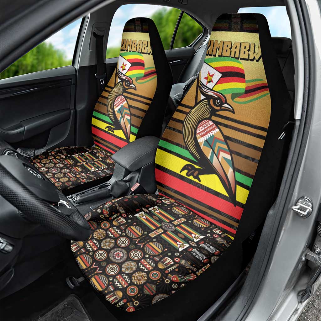 Zimbabwe Pride Car Seat Cover Zimbabwean Bird, Tribal Patterns and Pan-African Colors