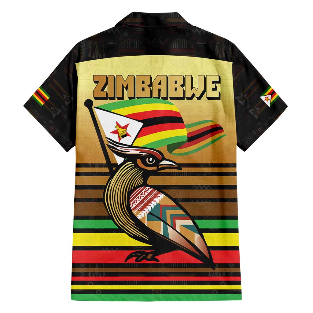 Zimbabwe Pride Family Matching Long Sleeve Bodycon Dress and Hawaiian Shirt Zimbabwean Bird, Tribal Patterns and Pan-African Colors
