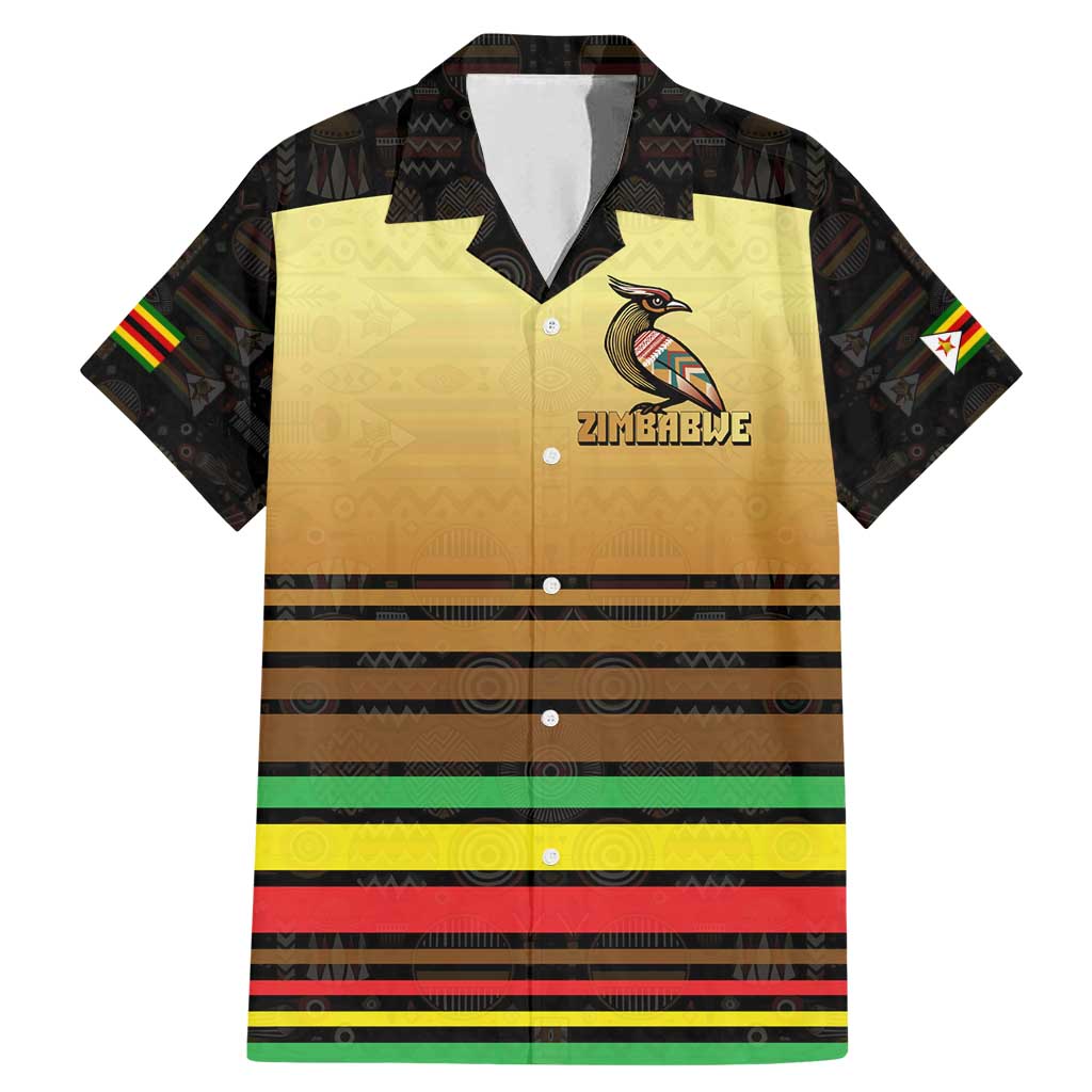 Zimbabwe Pride Family Matching Mermaid Dress and Hawaiian Shirt Zimbabwean Bird, Tribal Patterns and Pan-African Colors