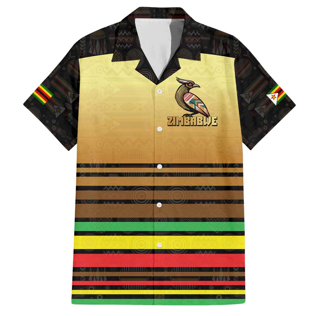 Zimbabwe Pride Family Matching Off Shoulder Maxi Dress and Hawaiian Shirt Zimbabwean Bird, Tribal Patterns and Pan-African Colors