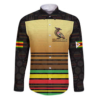 Zimbabwe Pride Family Matching Off Shoulder Maxi Dress and Hawaiian Shirt Zimbabwean Bird, Tribal Patterns and Pan-African Colors
