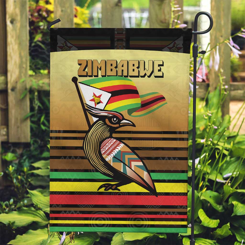 Zimbabwe Pride Garden Flag Zimbabwean Bird, Tribal Patterns and Pan-African Colors