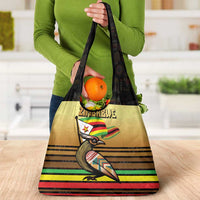 Zimbabwe Pride Grocery Bag Zimbabwean Bird, Tribal Patterns and Pan-African Colors