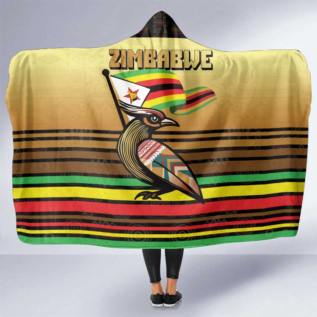 Zimbabwe Pride Hooded Blanket Zimbabwean Bird, Tribal Patterns and Pan-African Colors
