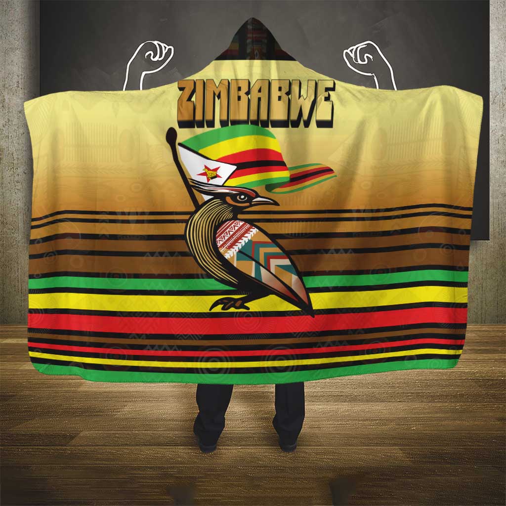 Zimbabwe Pride Hooded Blanket Zimbabwean Bird, Tribal Patterns and Pan-African Colors