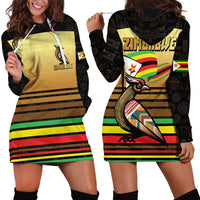 Zimbabwe Pride Hoodie Dress Zimbabwean Bird, Tribal Patterns and Pan-African Colors