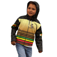 Zimbabwe Pride Kid Hoodie Zimbabwean Bird, Tribal Patterns and Pan-African Colors