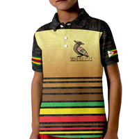 Zimbabwe Pride Kid Polo Shirt Zimbabwean Bird, Tribal Patterns and Pan-African Colors