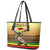 Zimbabwe Pride Leather Tote Bag Zimbabwean Bird, Tribal Patterns and Pan-African Colors
