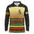 Zimbabwe Pride Long Sleeve Polo Shirt Zimbabwean Bird, Tribal Patterns and Pan-African Colors