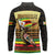 Zimbabwe Pride Long Sleeve Polo Shirt Zimbabwean Bird, Tribal Patterns and Pan-African Colors