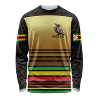 Zimbabwe Pride Long Sleeve Shirt Zimbabwean Bird, Tribal Patterns and Pan-African Colors