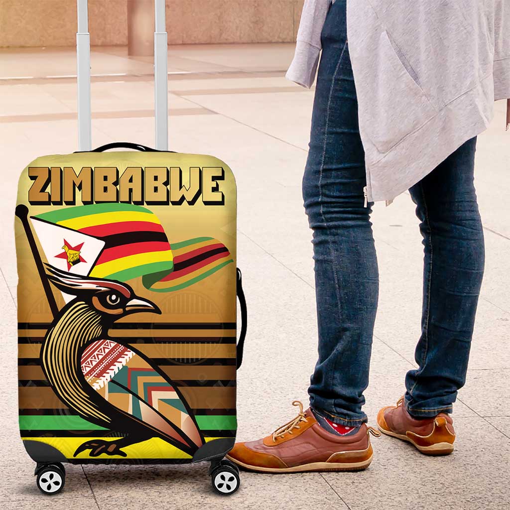 Zimbabwe Pride Luggage Cover Zimbabwean Bird, Tribal Patterns and Pan-African Colors