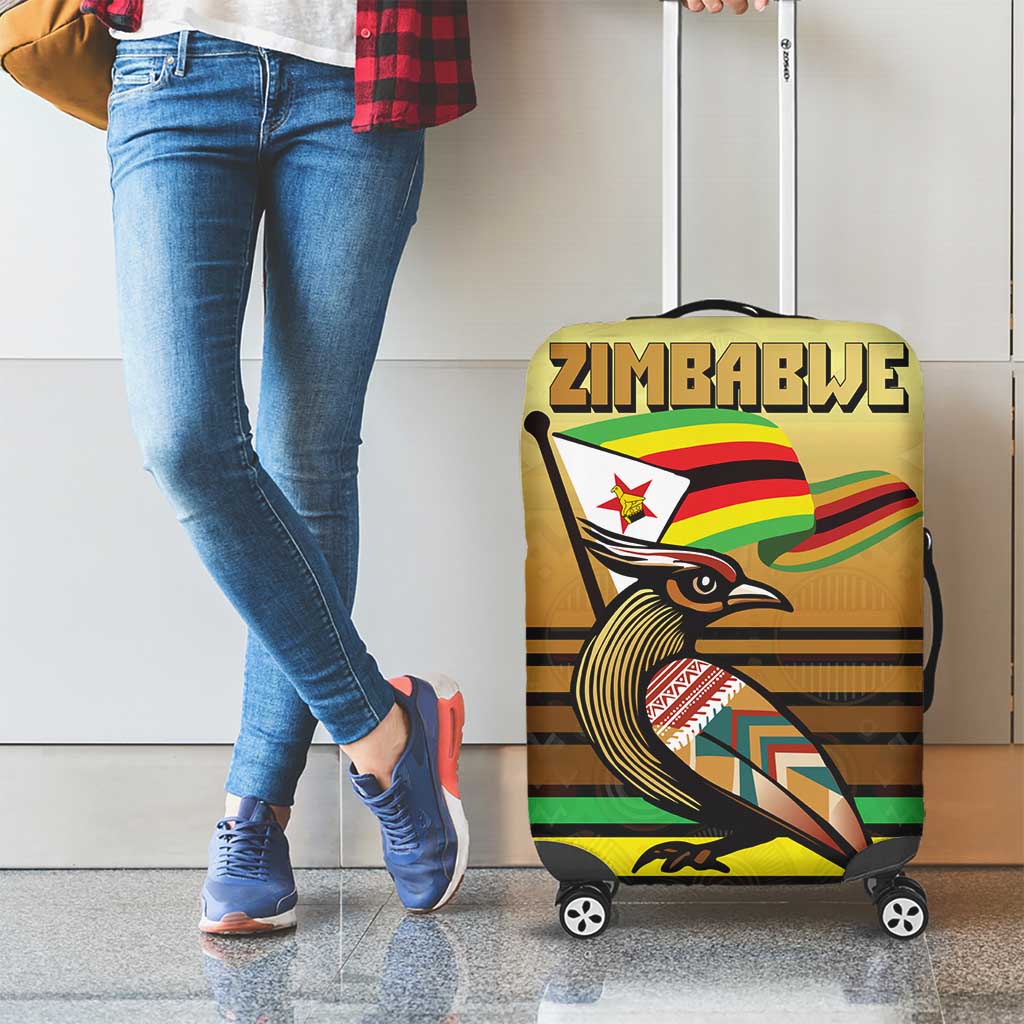Zimbabwe Pride Luggage Cover Zimbabwean Bird, Tribal Patterns and Pan-African Colors