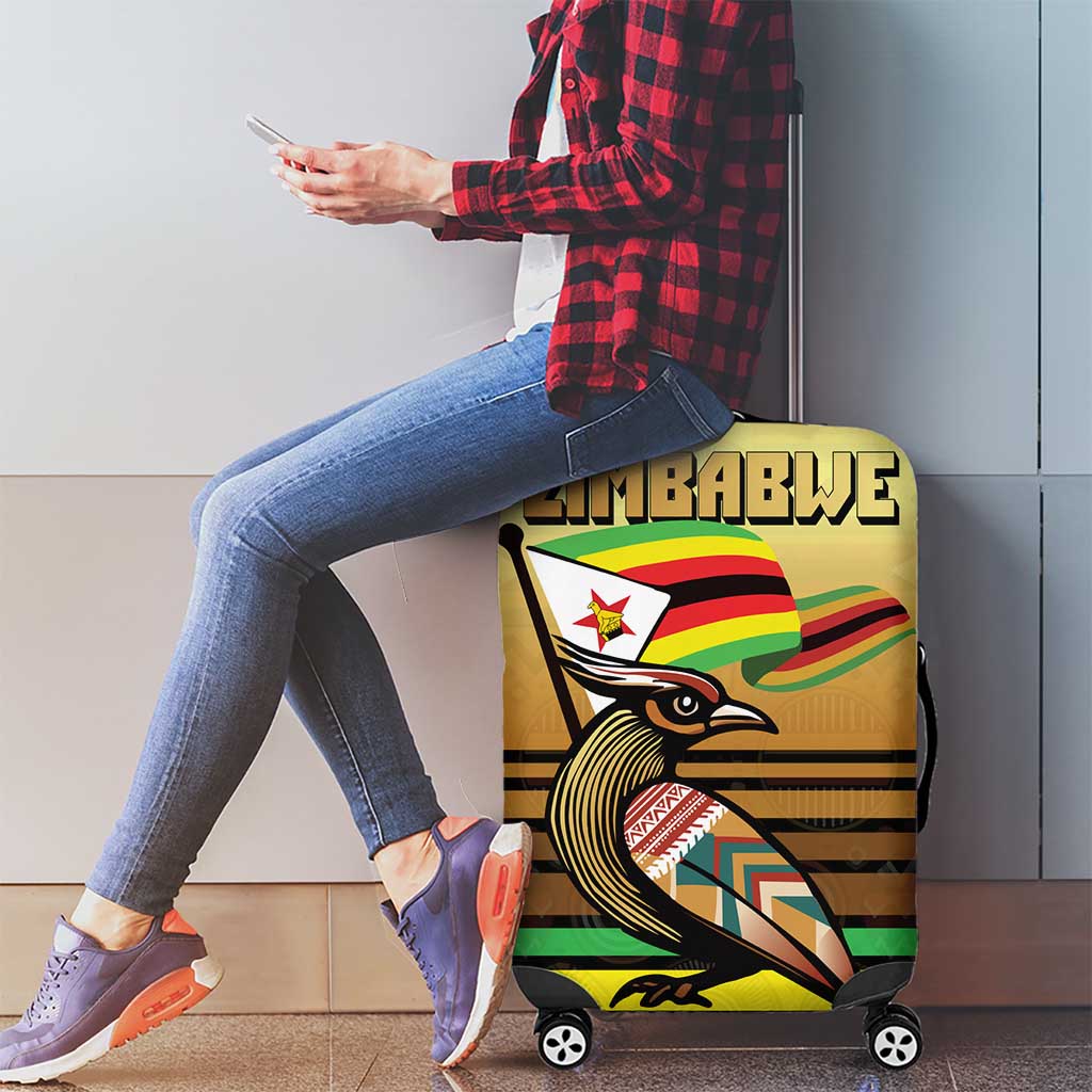 Zimbabwe Pride Luggage Cover Zimbabwean Bird, Tribal Patterns and Pan-African Colors
