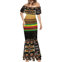 Zimbabwe Pride Mermaid Dress Zimbabwean Bird, Tribal Patterns and Pan-African Colors