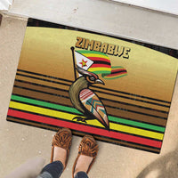 Zimbabwe Pride Rubber Doormat Zimbabwean Bird, Tribal Patterns and Pan-African Colors