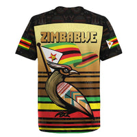 Zimbabwe Pride Rugby Jersey Zimbabwean Bird, Tribal Patterns and Pan-African Colors