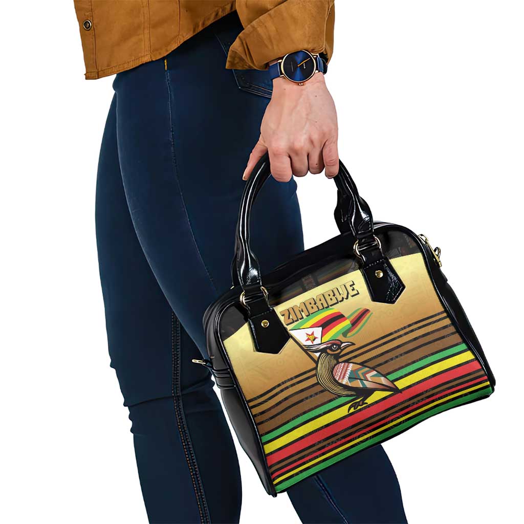 Zimbabwe Pride Shoulder Handbag Zimbabwean Bird, Tribal Patterns and Pan-African Colors