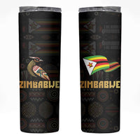 Zimbabwe Pride Skinny Tumbler Zimbabwean Bird, Tribal Patterns and Pan-African Colors