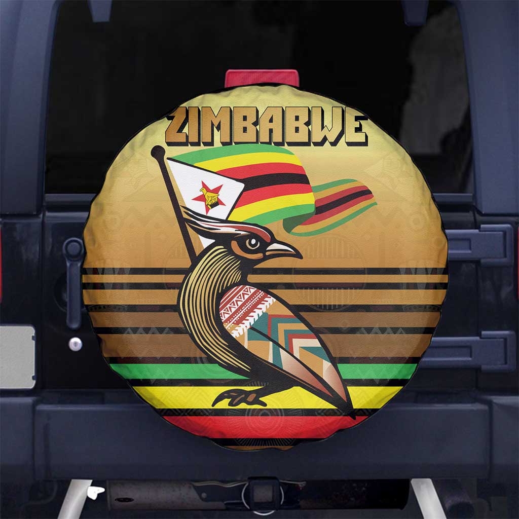 Zimbabwe Pride Spare Tire Cover Zimbabwean Bird, Tribal Patterns and Pan-African Colors