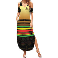 Zimbabwe Pride Summer Maxi Dress Zimbabwean Bird, Tribal Patterns and Pan-African Colors