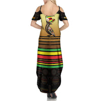 Zimbabwe Pride Summer Maxi Dress Zimbabwean Bird, Tribal Patterns and Pan-African Colors
