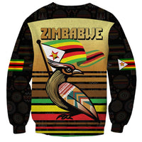 Zimbabwe Pride Sweatshirt Zimbabwean Bird, Tribal Patterns and Pan-African Colors