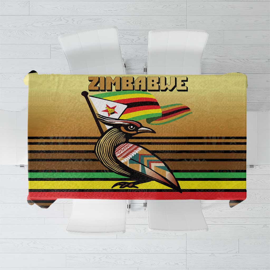Zimbabwe Pride Tablecloth Zimbabwean Bird, Tribal Patterns and Pan-African Colors