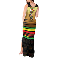 Zimbabwe Pride Tank Maxi Dress Zimbabwean Bird, Tribal Patterns and Pan-African Colors