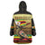 Zimbabwe Pride Wearable Blanket Hoodie Zimbabwean Bird, Tribal Patterns and Pan-African Colors