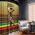 Zimbabwe Pride Window Curtain Zimbabwean Bird, Tribal Patterns and Pan-African Colors