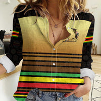 Zimbabwe Pride Women Casual Shirt Zimbabwean Bird, Tribal Patterns and Pan-African Colors