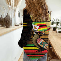 Zimbabwe Pride Women Casual Shirt Zimbabwean Bird, Tribal Patterns and Pan-African Colors