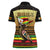 Zimbabwe Pride Women Polo Shirt Zimbabwean Bird, Tribal Patterns and Pan-African Colors