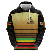 Zimbabwe Pride Zip Hoodie Zimbabwean Bird, Tribal Patterns and Pan-African Colors