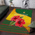 Zimbabwe Flag Map and Red Hibiscus Flowers Area Rug with African Tribal Pattern
