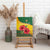 Zimbabwe Flag Map and Red Hibiscus Flowers Canvas Wall Art with African Tribal Pattern