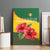 Zimbabwe Flag Map and Red Hibiscus Flowers Canvas Wall Art with African Tribal Pattern