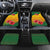 Zimbabwe Flag Map and Red Hibiscus Flowers Car Mats with African Tribal Pattern
