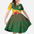 Zimbabwe Flag Map and Red Hibiscus Flowers Family Matching Off The Shoulder Long Sleeve Dress and Hawaiian Shirt with African Tribal Pattern