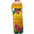 Zimbabwe Flag Map and Red Hibiscus Flowers Family Matching Off Shoulder Maxi Dress and Hawaiian Shirt with African Tribal Pattern